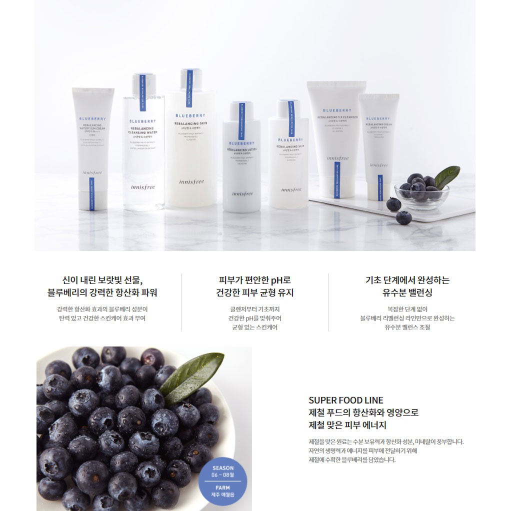Innisfree Blueberry Rebalancing Watery Sun Cream 40ml lvxkr.th ThaiPick