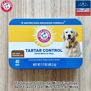 Arm &amp; Hammer® Tartar Control Dental Mints For Dogs, Beef Flavor Fresh Mint Scent 40 Mints ขนมขัดฟัน ลดกลิ่นปากสุนัข