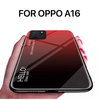 [ ส่งจากไทย ] Case OPPO A16 เคสกระจกสองสี เคสเงาไล่สี ขอบนิ่ม เคสกันกระแทก สีกระจกเทมเปอร์ปลอกแก้วฝาหลังกันชน