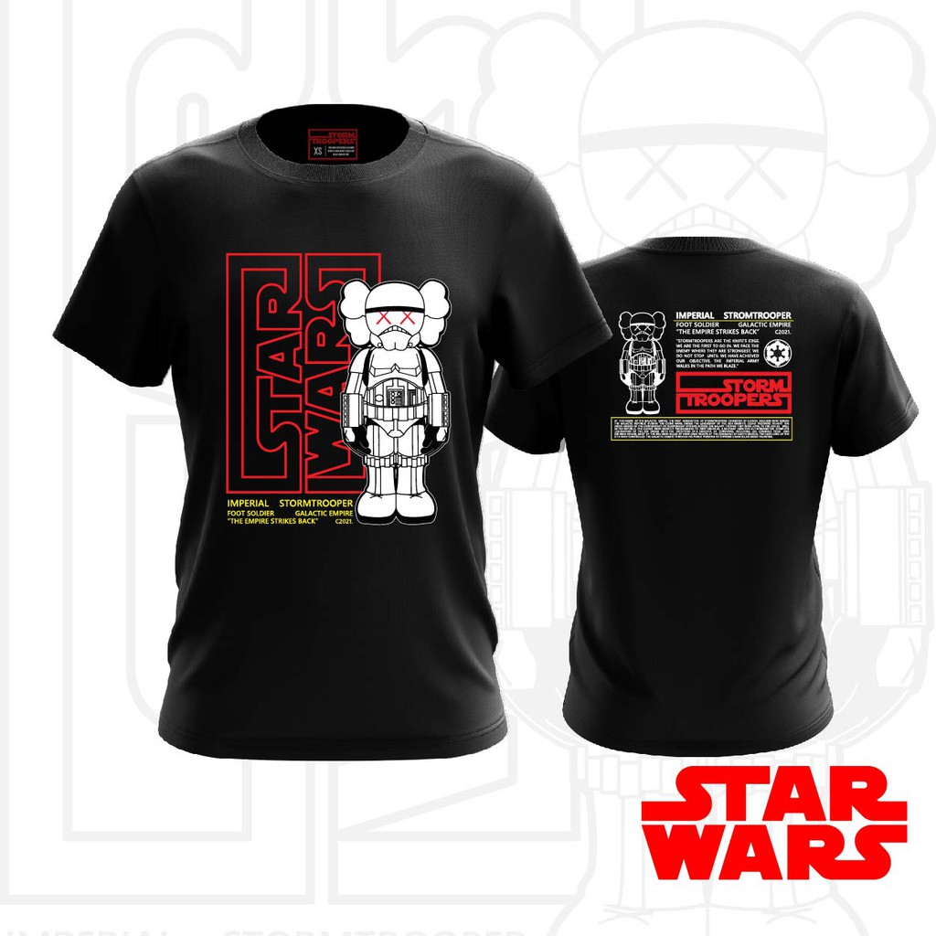 ใหม่!! Kaws x STAR WARS GRAPHIC TSHIRT สีดํา