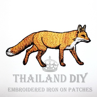 🐺 ตัวรีดติดเสื้อ หมาป่า หมาจิ้งจอก หมาจอก ลายสัตว์ สัตว์ป่า Wolf Fox Patch งานปัก WOP DIY ตัวรีด อาร์มติดเสื้อ กระเป๋า