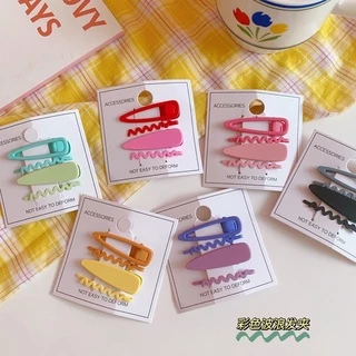 Cute 025 กิ๊บติดผม กิ๊บหนีบผมแฟชั่น สไตล์เกาหลี สีหวาน 4 ชิ้น / ชุด