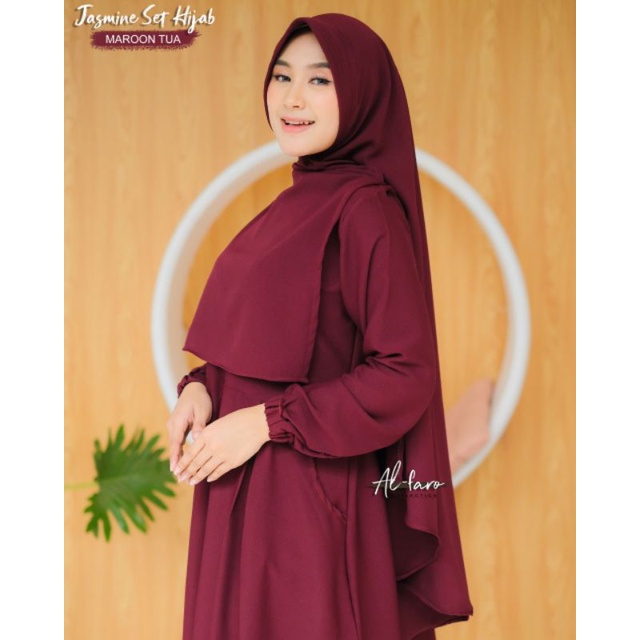 ใหม่ล่าสุด GAMIS SET SYARII JASMINE DRESS SET HIJAB BY ALFARO VOLLECTION