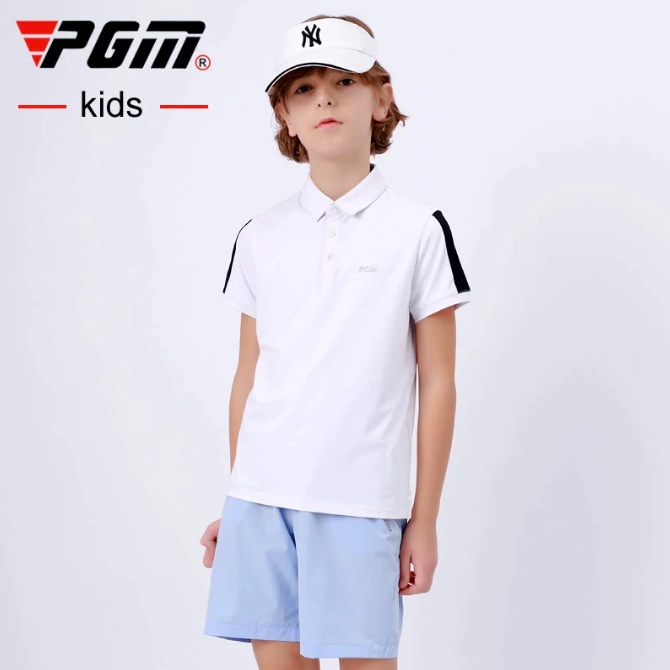 [11GOLF] เสื้อกอล์ฟ เด็ก PGM รหัส YF403 สีขาว / สีแดง / สีเขียว / สีกรม