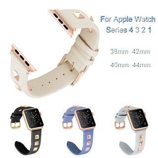 Rivet Style Leather Strap For Apple Watch 7 6 SE 5 4 3 2 1 Bracelet Band For iwatch 41mm 45mm 44mm 40mm 38mm 42mm Luxury Loop Watchband Accessories