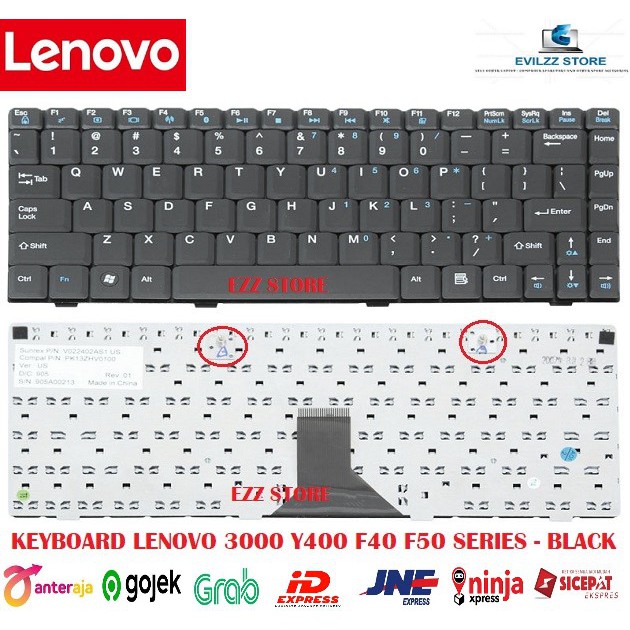 LENOVO 3000 Y400 F40 F40A F40G F40L F40M F50 F50T F50A K คีย์บอร์ด022402A1 US PK13ZHV0100 PK13ZI8010