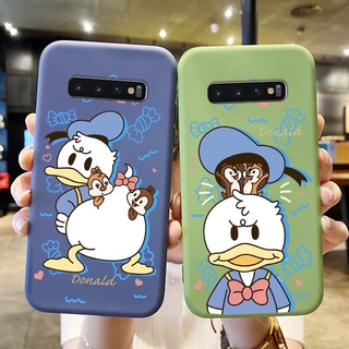 สำหรับ Samsung S10 4G S10 5G S10E S10 Lite S10 Plus S9 S9 Plus เคส Disney โดนัลด์ดั๊กกันกระแทกฝาหลังแบบนุ่มซิลิโคนรูปแบบกล้องเต็มตัวป้องกันเลนส์ปลอกน่ารักเคสโทรศัพท์สำหรับเด็กผู้หญิง