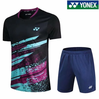 Yonex เสื้อกีฬาแบดมินตัน แขนสั้น ระบายอากาศ แบบแห้งเร็ว สําหรับผู้ชาย และผู้หญิง