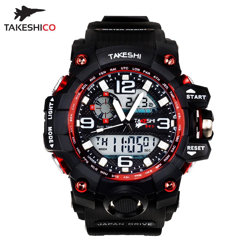 TakeshiCo Extreme Bright Red Edition TK11R Japan Drive Watch นาฬิกาข้อมือ ผู้ชาย Takeshi
