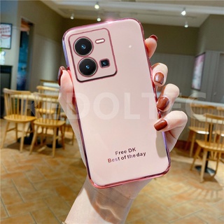 เคส VIVO Y35 Y22 Y02S การป้องกันเลนส์รูปแบบใหม่ 6D ชุบซิลิโคนเคสโทรศัพท์แบบนิ่ม