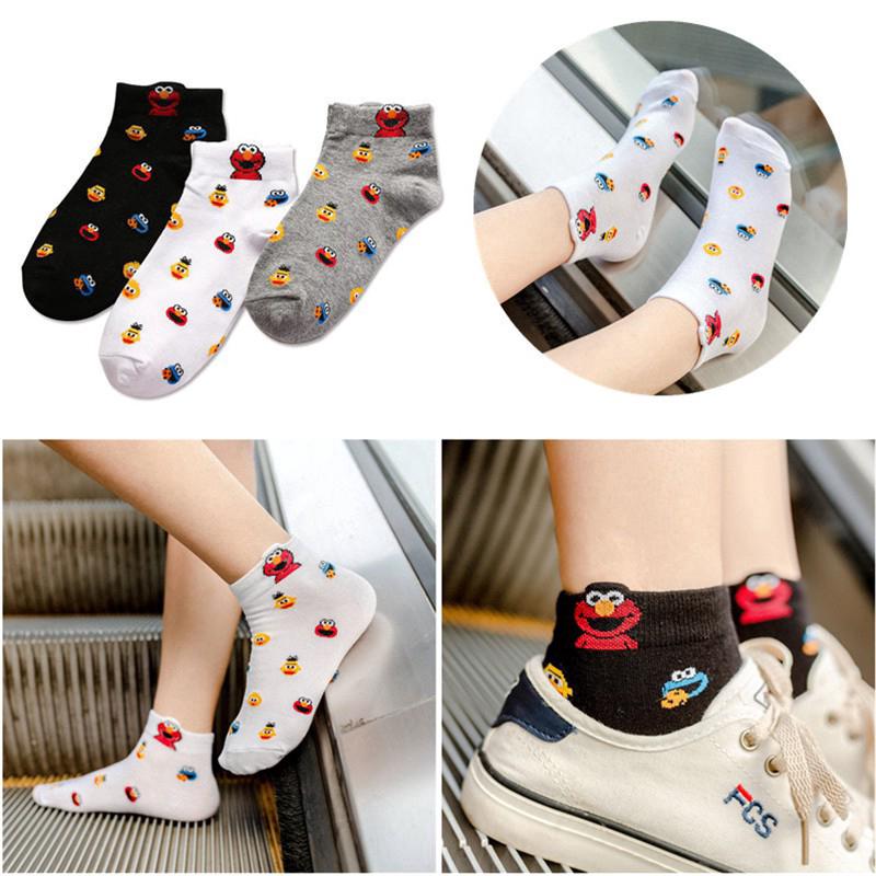 ✨ Ready Stock ✨ ❀Sesame Street ถุงเท้า ❀1Pair Unisex Socks Ankle Socks