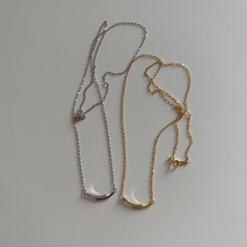 A.piece  สร้อยเงินแท้[all silver 925] Arch Necklace (419-420)