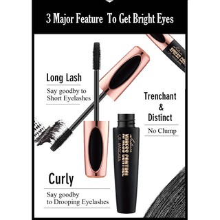 🌹มาสคาร่าQIC cross-border makeup mascara waterproof thick curling long without falling color not blooming 4d