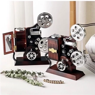 กล่องดนตรีไม้วินเทจ ของขวัญ happy birthday Valentine ไม่ต้องใช้ถ่าน เกรดพรีเมี่ยม Music box แบบไขลาน