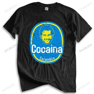 เสื้อยืดโอเวอร์ไซส์ขายดี เสื้อยืดผ้าฝ้าย พิมพ์ลาย Pablo Escobar Plata O Plomo Colombia Kartel COCAINA แฟชั่นฤดูร้อน สําห