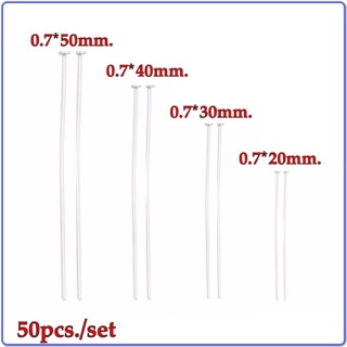 เฮดพินสแตนเลสสีเงิน​ TD59. 50 ชิ้น​/เซ็ต​