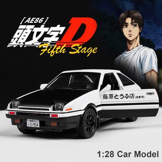 โมเดลรถยนต์ Toyota AE86 Initial D Metal ขนาด 1:28 พร้อมเสียง และไฟ ของเล่นสําหรับเด็ก