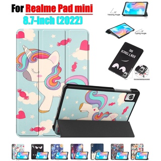 [พร้อมส่ง] เคสแท็บเล็ต แบบฝาพับสามทบ แฟชั่น สําหรับ Realme Pad Mini 4G LTE 8.7 นิ้ว (2022)