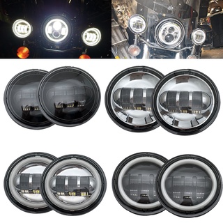 4.5Inch LED Fog Lights Projector Auxiliary Moto Headlight Motorcycle Passing Fog Light Lamps with DRL For FLHTCU FLSTC F
