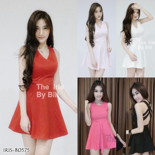 Mini Dress ผ้ายืดเปิดหลัง [B0575]