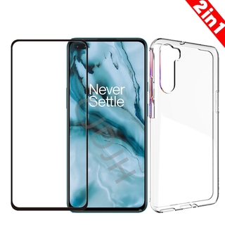 2-in-1 เคส tpu บางเฉียบ + กระจกนิรภัยหน้าจอ สําหรับ Oneplus Nord กระจกกันรอยหน้าจอ ฟิล์มเลนส์กล้อง สําหรับ One plus Nord กระจกป้องกัน