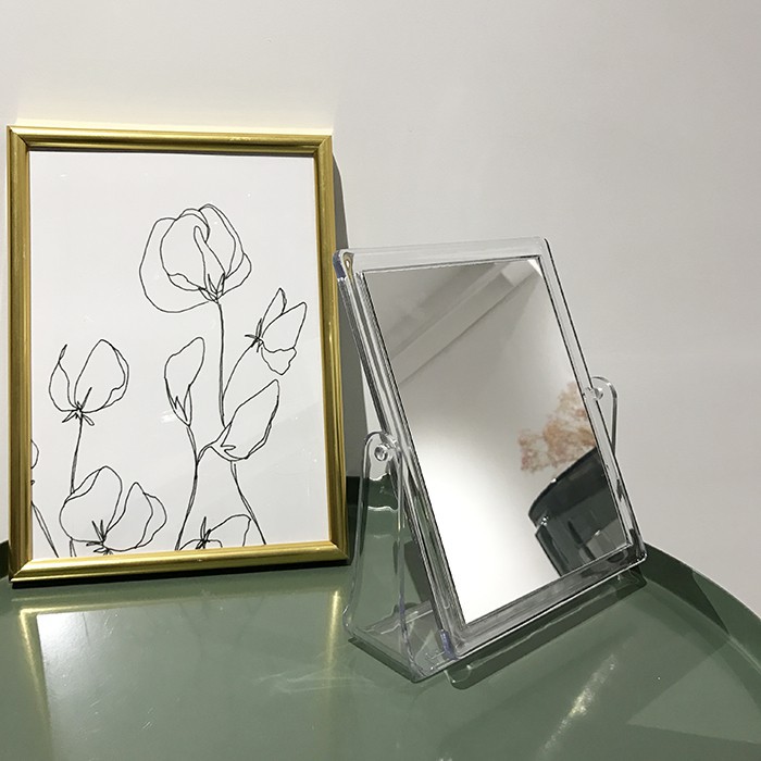 Ohaya丨กระจกแต่งหน้าตั้งโต๊ะสองด้านแบบโปร่งใส