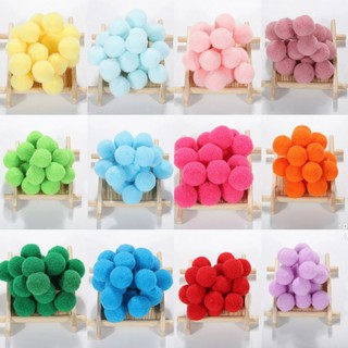 ♡ พร้อมส่ง • ปอมปอม ขนาด 1.5 ซม. (25ลูก/เชต) สีที่21-25 คละสี