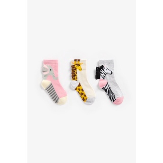 Mothercare safari socks - 3 pack ZA606 ถุงเท้าเด็กผู้หญิง