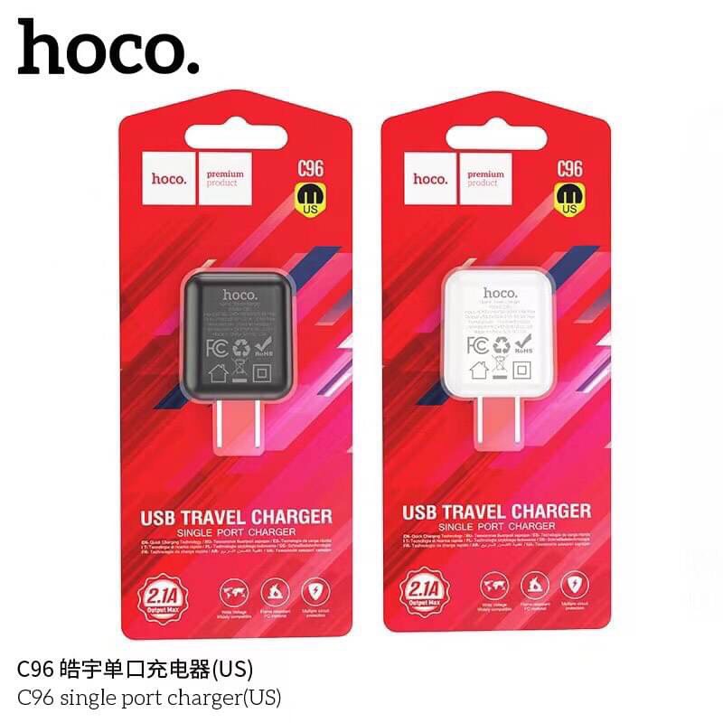Hoco C96 หัวชาร์จ 1 USB ชาร์จเร็ว 2.1A ปลั๊กชาร์จ USB Travel Charger (แท้100%)