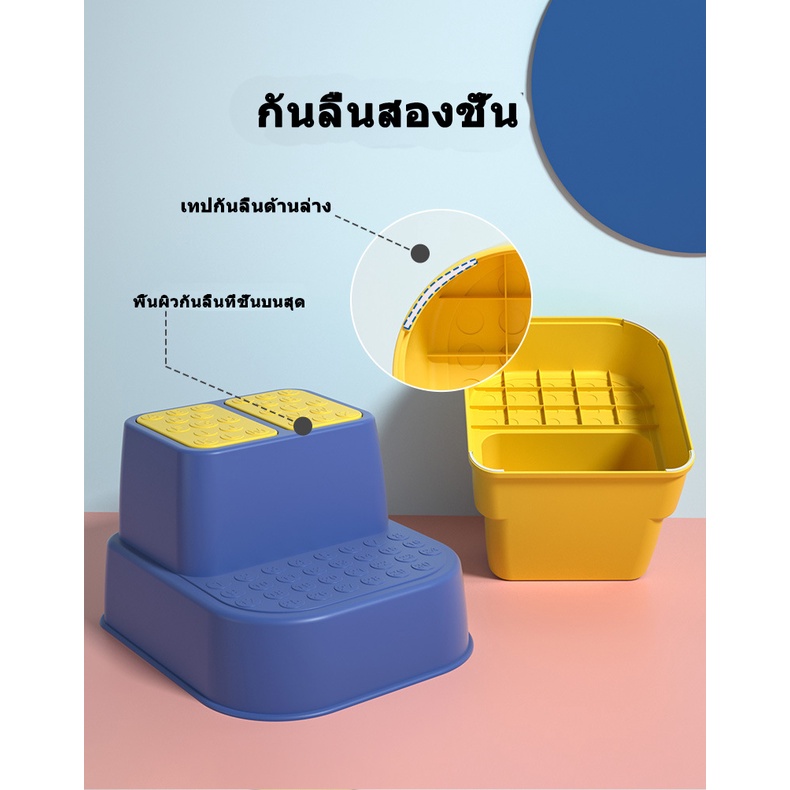 บันไดชักโครกเด็ก 2 ขั้น เก้าอี้นั่งยอง ที่เหยียบขึ้นชักโครกสำหรับเด็ก 2 ขั้น ราคา ถูกที่สุด ดีลบีเคเค แกลเลอรีภาพที่ 7