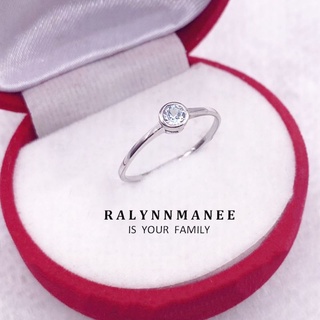 S6407 แหวนพลอยเพทายแท้ สีฟ้า ( Zircon ) ตัวเรือนเงินแท้ 925 ชุบทองคำขาว กดเลือกไซส์แหวนที่ตัวเลือกสินค้าค่ะ