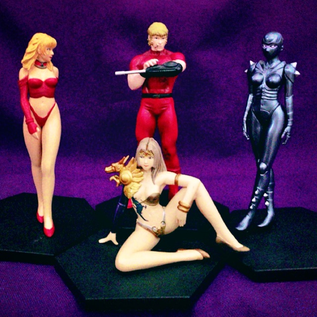 Space Adventure Cobra Shokugan Figure 4 body set hard to find (Cobra,Emeralda,Lady,Miss Madou)*Witho