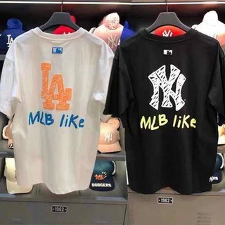 เสื้อยืด mlb 2021 ฤดูร้อนใหม่ NY แขนสั้นหญิงฝ้ายหลวมเวอร์ชั่นเกาหลีของคู่ป่า INNS นักเรียน lA ต่างชาติทีมเสื้อยืดน้ำ