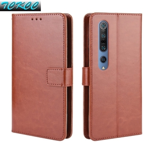 เคสโทรศัพท์หนังฝาพับพร้อมช่องใส่บัตรสําหรับ Xiaomi 10 Pro Note 10 Lite Mi 10 Lite Poco M 2 Pro