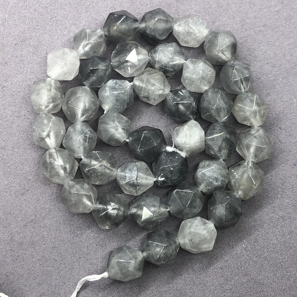 Grey Quartz Crystal Beads สีเทาควอตซ์คริสตัลลูกปัด 6-12 รูปที่ 6