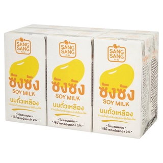🚚💨พร้อมส่ง!! ซังซัง นมถั่วเหลือง รสหวานน้อย 300มล. x 6 กล่อง Sang Sang Less Sugar Soy Milk 300ml x 6pcs