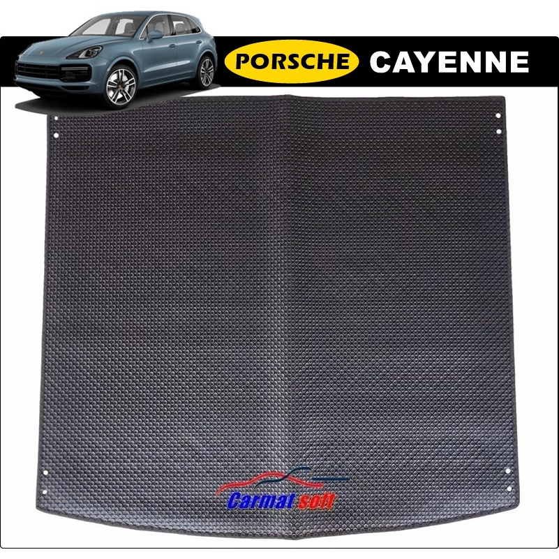 แผ่นท้ายรถ PORSCHE CAYENNE แผ่นปูท้ายรถยนต์PORSCHE พรมกระดุมเม็ดเล็ก เข้ารูป ตรงรุ่นรถ