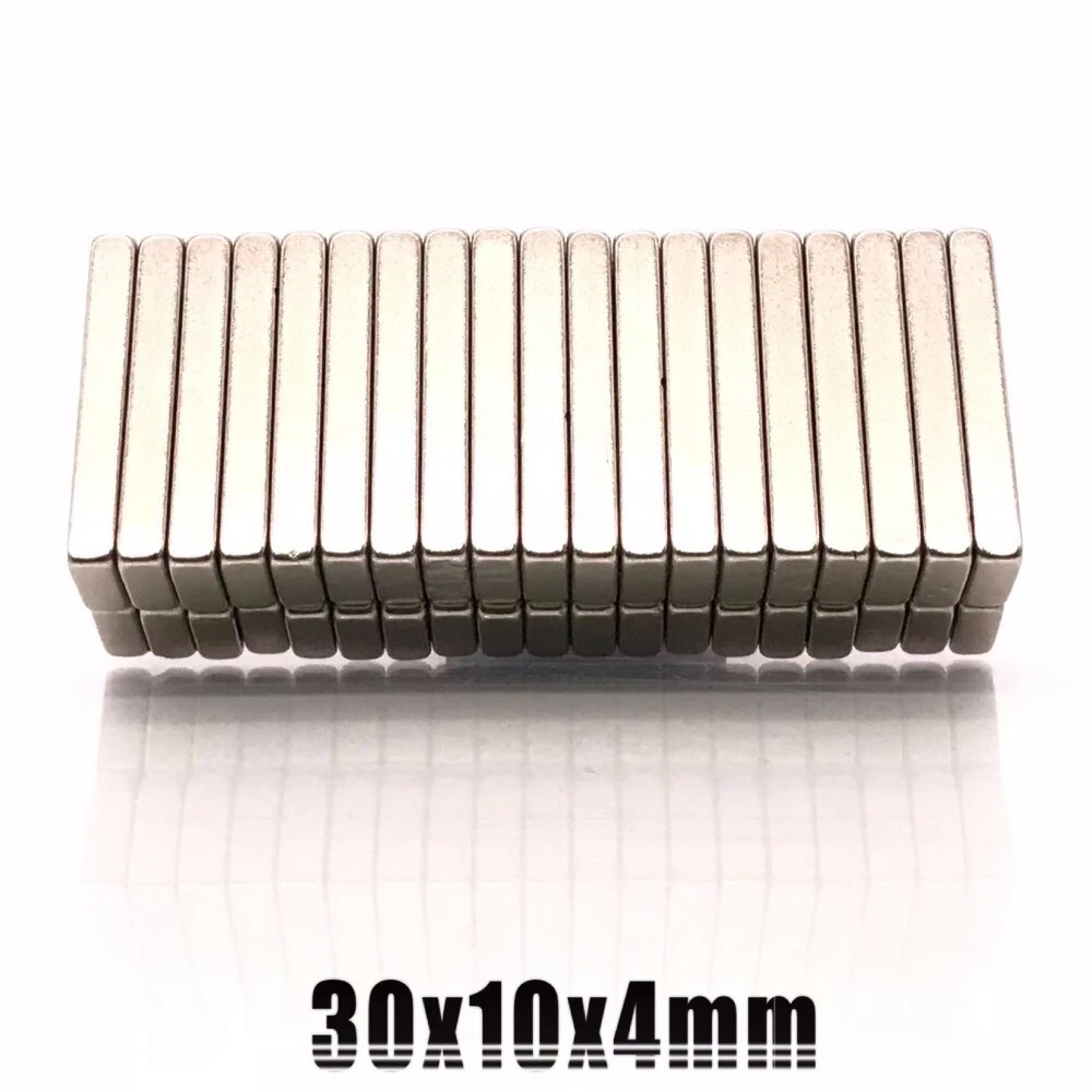 10ชิ้น แม่เหล็กนีโอไดเมียม สี่เหลี่ยม 30x10x4มิล Magnet Neodymium 30x10x4mm แม่เหล็กแรงสูง 30*10*4mm แม่เหล็ก 30*10*4มิล