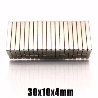 10ชิ้น แม่เหล็กนีโอไดเมียม สี่เหลี่ยม 30x10x4มิล Magnet Neodymium 30x10x4mm แม่เหล็กแรงสูง 30*10*4mm แม่เหล็ก 30*10*4มิล