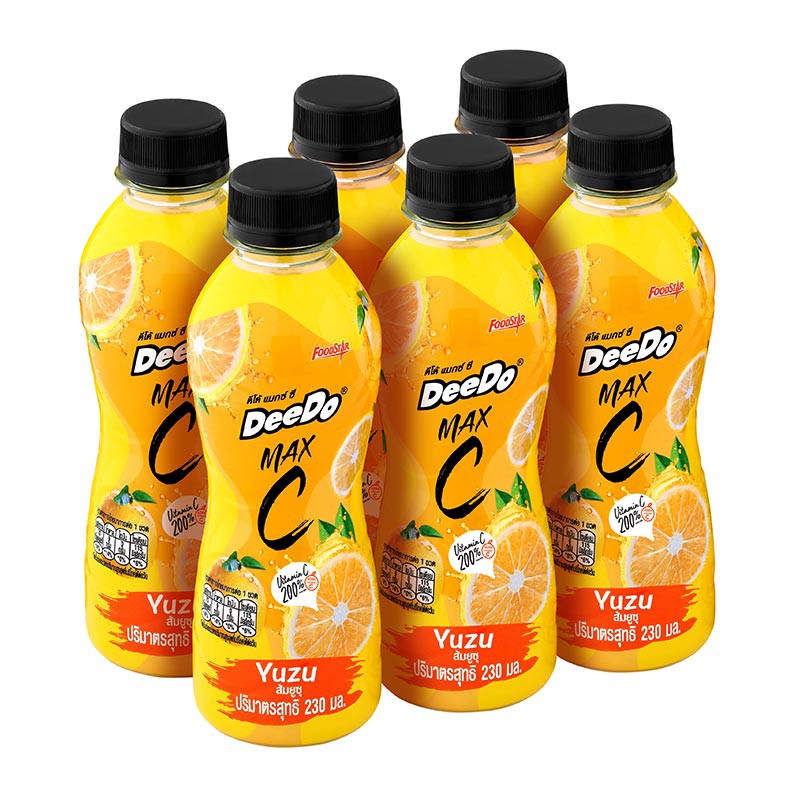 ส่งฟรี  ดีโด้ แมกซ์ ซี น้ำส้มยูซุ40% ขนาด 230ml ยกแพ็ค 6ขวด น้ำส้มผสมวิตามินซี DEEDO MAX YUZU     ฟรีปลายทาง