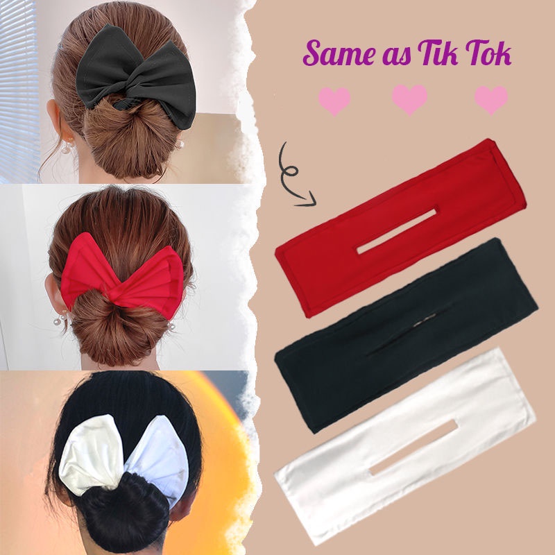 ลวดมัดผม,โบว์ม้วนผมทรงโดนัทลายน่ารักๆ สำหรับผู้หญิง(พร้อมส่ง)