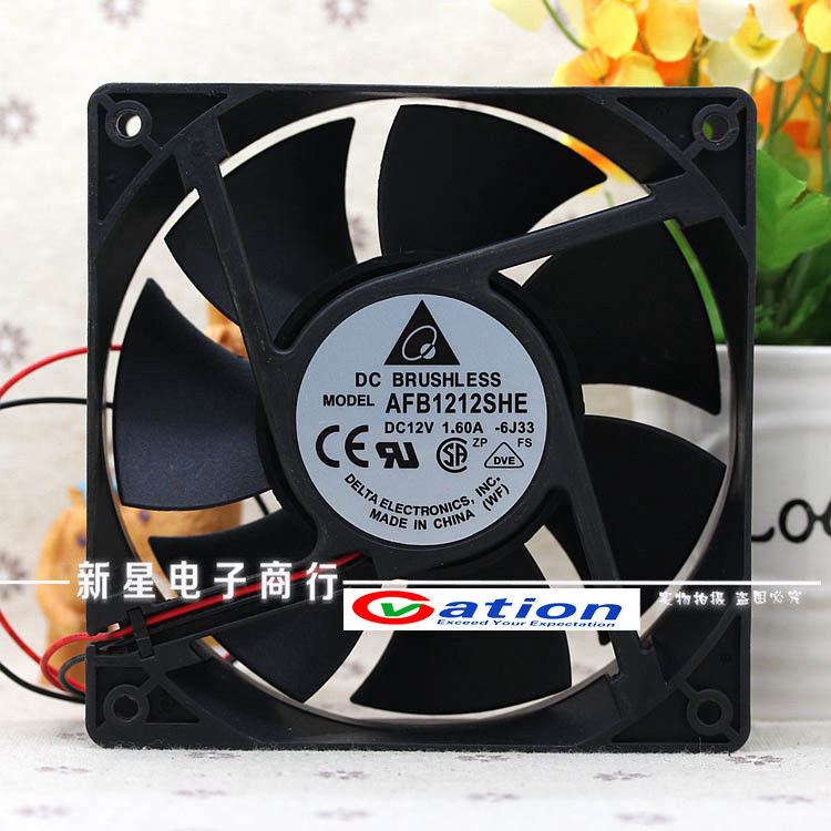 AFB1212SHE 12038 12cm 1.6A 12v 4wire PWM 40cm Long line of Fan for Delta 12012038mm 
