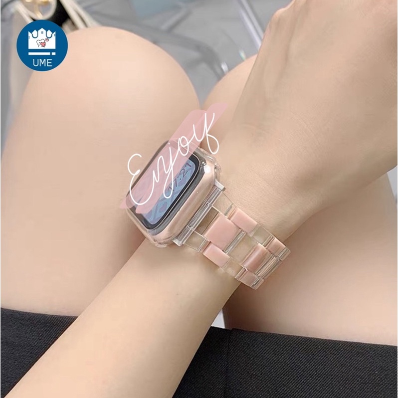 สายเรซิ่นหินอ่อนรุ้ง สาย watch 10 9 ultra 8 7 6 5 นาฬิกาข้อมือ ใช้ได้กับ ซีรีส์ 1-7 สาย iwatch สายนาฬิกา smart watch