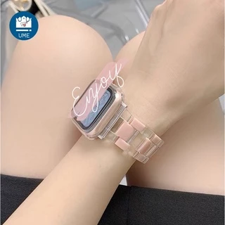 สายเรซิ่นหินอ่อนรุ้ง สาย watch 11 10 9 ultra 8 7 6 5 นาฬิกาข้อมือ ใช้ได้กับ สาย iwatch สายนาฬิกา smart watch