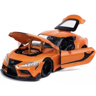 โมเดลรถเหล็กToyota GR SUPRA สเกล1/24ในหนังFAST &amp; FURIOUS-F9 รายละเอียดสวยสมจริงทั้งภายนอกภายในเป็นงานโมเดลสำหรับตั้งโชว์