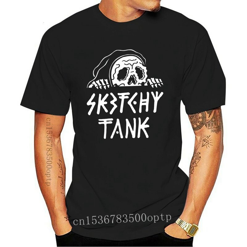เสื้อยืด Sketchy Tank Lurker สีดําบุรุษรอบคอแฟชั่นแขนสั้น s เสื้อผ้า Tops Tees