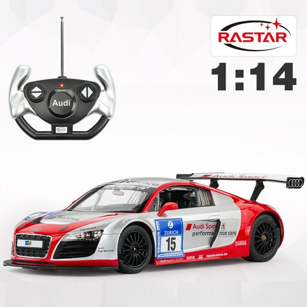 AUDI R8 LMS RASTAR 47510 รถบังคับวิทยุ โมเดลสมจริง พร้อมไฟ LEDเทา-แดง