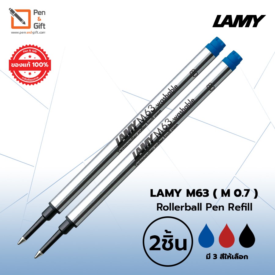 2 pcs LAMY M63 Rollerball Pen Refill Medium M 0.7 mm Black , Blue, Red Ink – 2 ชิ้นคุ้มกว่า ไส้ปากกาโรลเลอร์บอล ลามี่