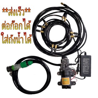 ลด PM2.5 หัวพ่นทองเหลือง+ปั๊ม ประกอบพร้อมใช้งาน