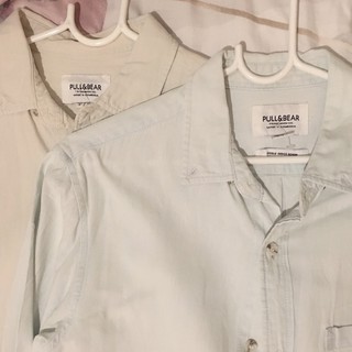 เสื้อเชิ้ตยีนส์ แบรนด์ Pull&amp;Bear ซื้อมาซักเก็บค่ะ ไซส์S 36 มีสองสีนะคะ ส่งต่อถูกๆเลยค่ะ